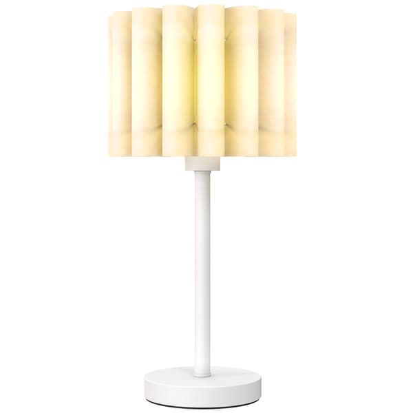 HOMAIRE Retro bordslampa med vit plastskärm och knappströmbrytare, E27 Vit