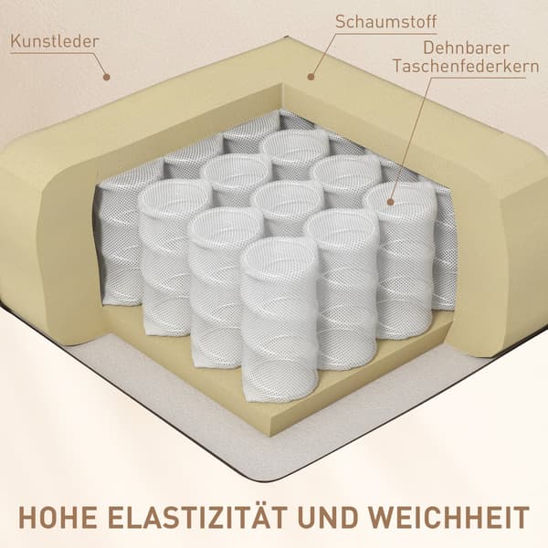 HOMAIRE Relaxsessel med massage, vibration, fotstöd och sidoficka, gräddvit Gräddvit