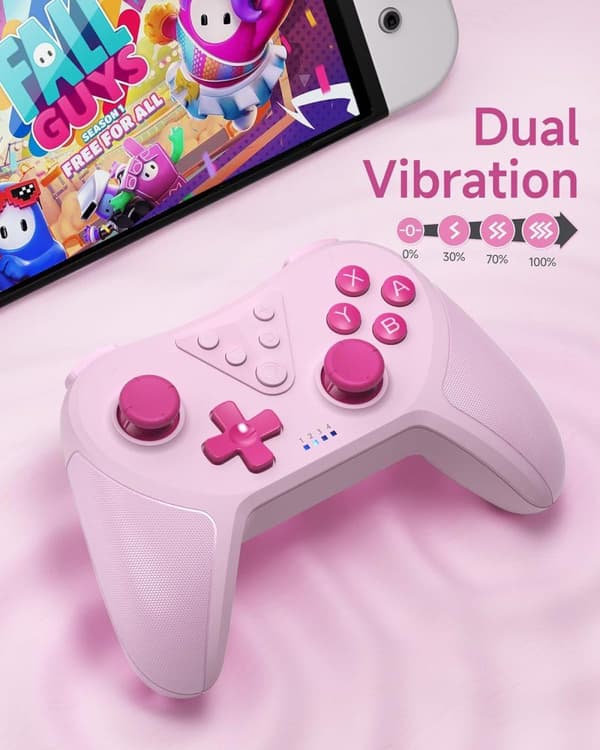 EasySMX T37 trådlös switchkontroll för switch rosa rosa