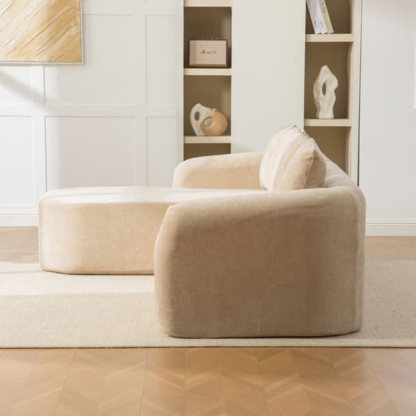 HOMAIRE modulsoffa i chenille med högelastiskt skum, ljus khaki Light Khaki
