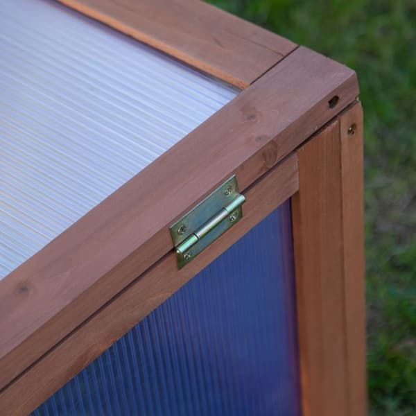 Mini trädhus med PC-panel Lutad design Bra ventilation 100x65x40cm Brun 100 x 65 x 40 cm