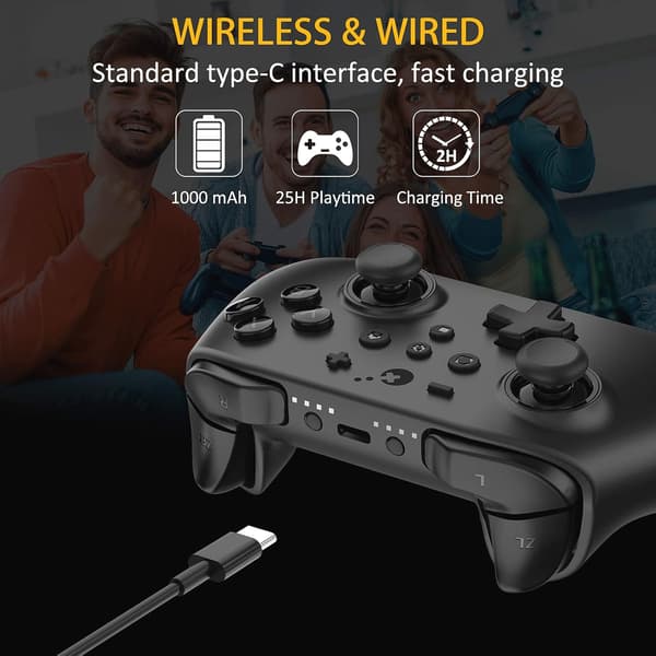 GuliKit KK3 Max, Kingkong 3 Max Controller för Switch, 4 Bakåtknappar, Hall Joysticks & Triggers, svart svart