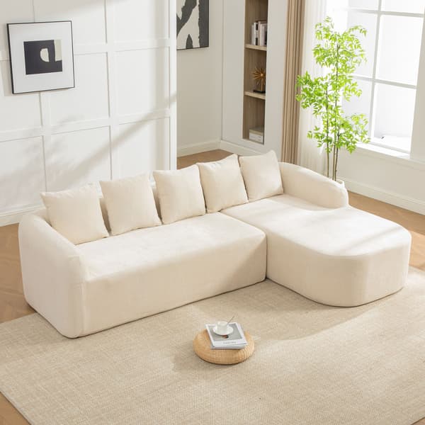 HOMAIRE modulsoffa i chenille med 30D högelastiskt skum, beige Beige