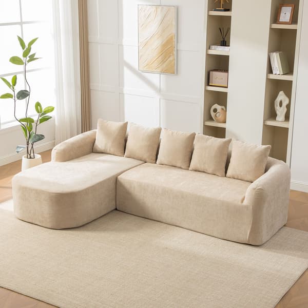 HOMAIRE modulsoffa i chenille med högelastiskt skum, ljus khaki Light Khaki