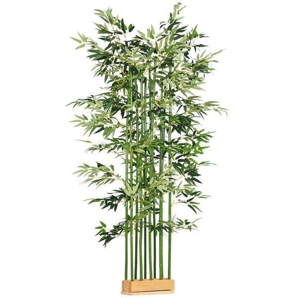 HOMAIRE konstgjord bambu 180 cm, realistisk grön konstväxt i polyester och bambu, lättskött för inomhusbruk Grön