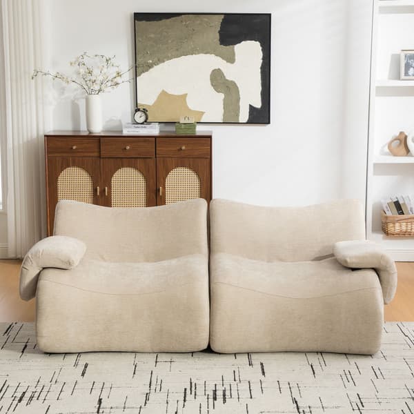 HOMAIRE modulsoffa i chenille med 30D skum, ljus khaki Light Khaki