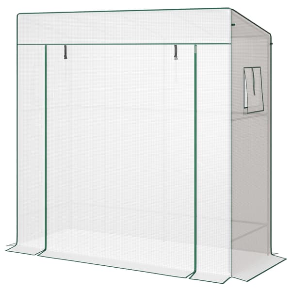 HOMAIRE Växthus med nätfönster 196x77x197 cm, vit Vit 196 x 77 x 197 cm