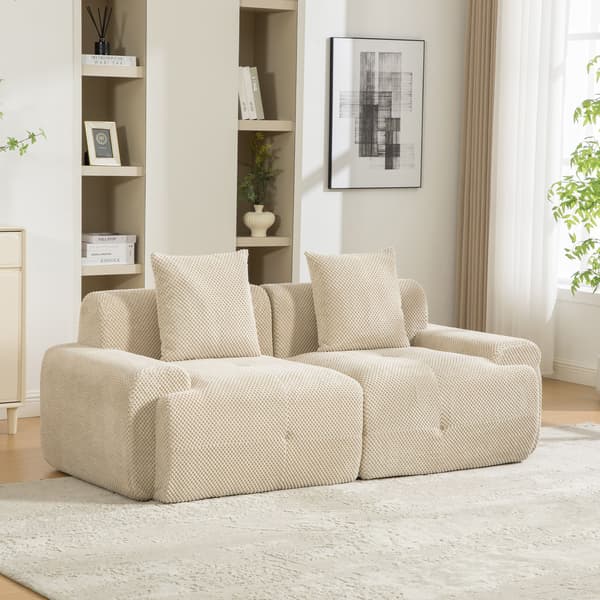 HOMAIRE modulsoffa i chenille med högelastiskt skum, ljus khaki Light Khaki