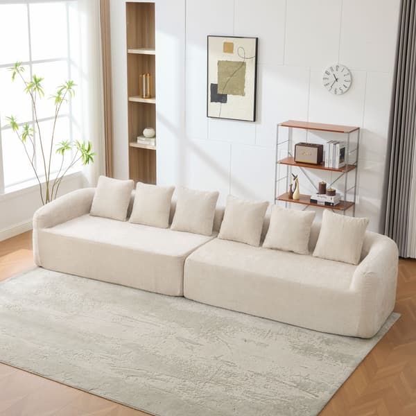 HOMAIRE modulsoffa i chenille med 30D högelastiskt skum, beige Beige