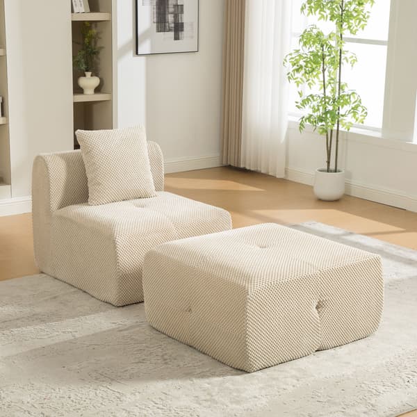 HOMAIRE modulsoffa i chenille med 30D högelastiskt skum, ljus kaki Light Khaki