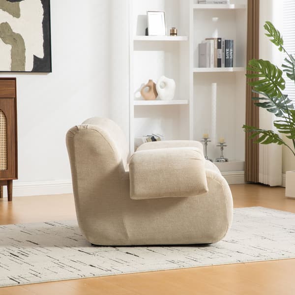 HOMAIRE modulsoffa i chenille med högelastiskt skum, ljus khaki Light Khaki 120 x 92.5 x 73.5 cm