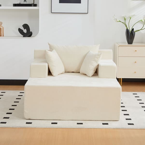 HOMAIRE modulsoffa i chenille med 30D högelastiskt skum, beige Beige