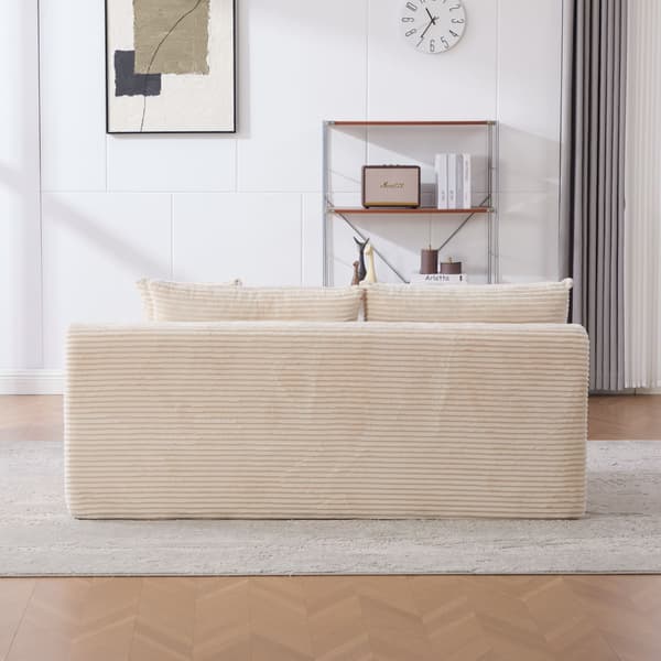 HOMAIRE modulsoffa i chenille med högelastiskt skum, elfenbensvit Ivory