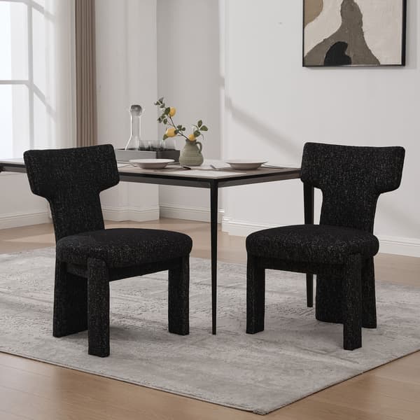 HOMAIRE Chenille matstolar 2-pack med gummiträben, svart/grå Svart+Grå 64 x 56 x 86 cm