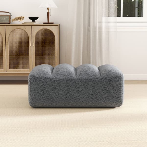 HOMAIRE Brravo Ottoman Grå i Granulär Fleece Grå 104 x 61 x 45 cm