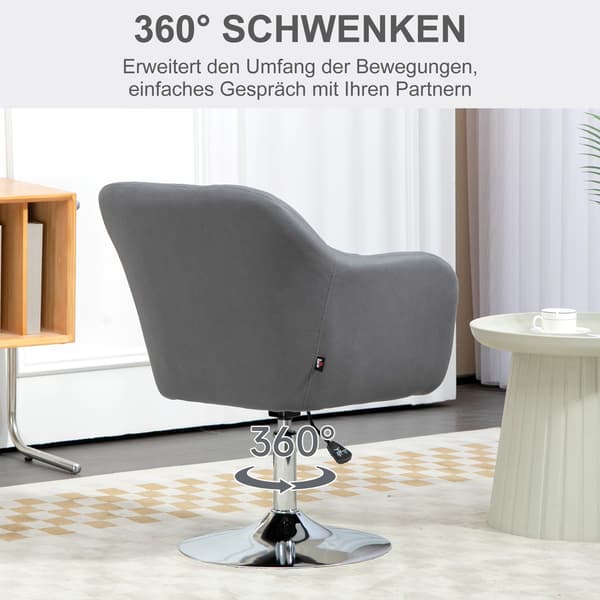HOMAIRE höj- och sänkbar kontorsstol i polyester och metall, mörkgrå, 60x60x79-91 cm Mörkgrå