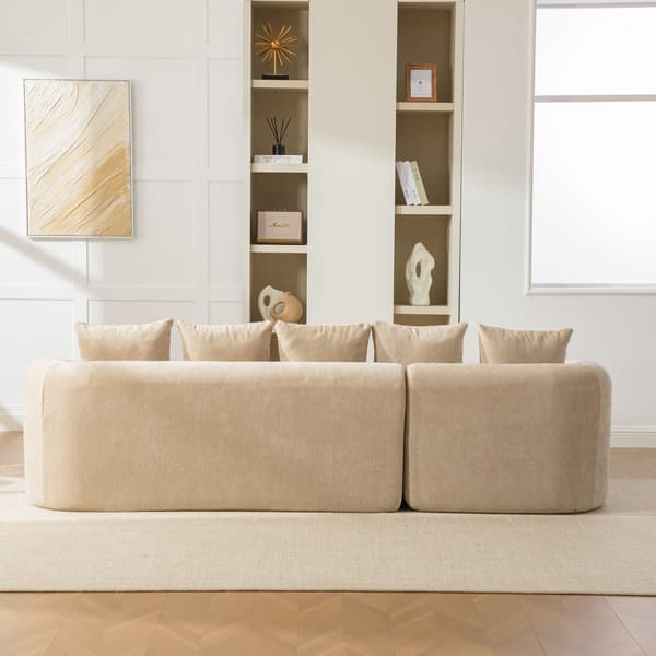 HOMAIRE modulsoffa i chenille med högelastiskt skum, ljus khaki Light Khaki