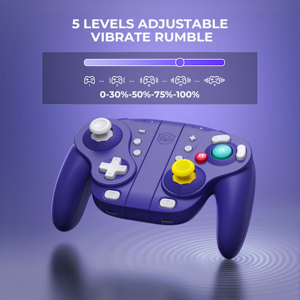 NYXI Wizard Gamecube Switch Trådlös Kontroll lila lila