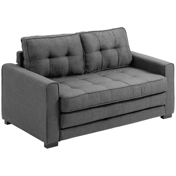 HOMAIRE Klappsoffa 2-sits Grå i Linnekänsla med Sängfunktion 147,5x75x85 cm Grå
