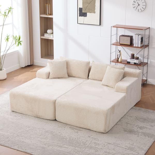 HOMAIRE modulsoffa i chenille med 30D skumfyllning, elfenbensvit Ivory