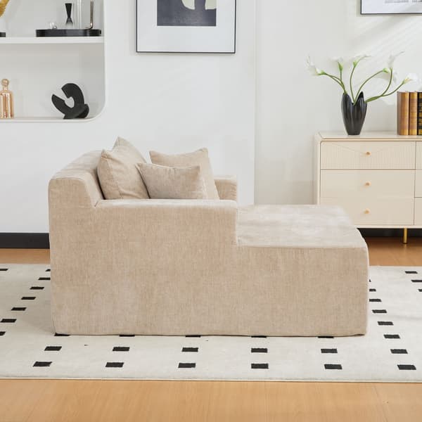 HOMAIRE modulsoffa i chenille med 30D högelastiskt skum, ljus khaki Light Khaki