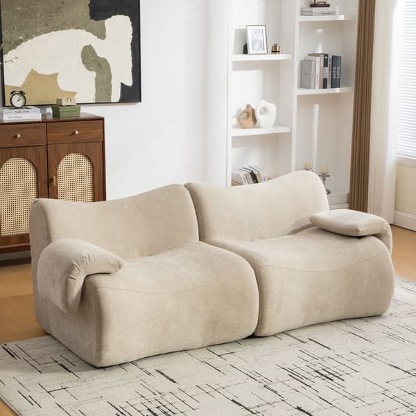 HOMAIRE modulsoffa i chenille med 30D skum, ljus khaki Light Khaki