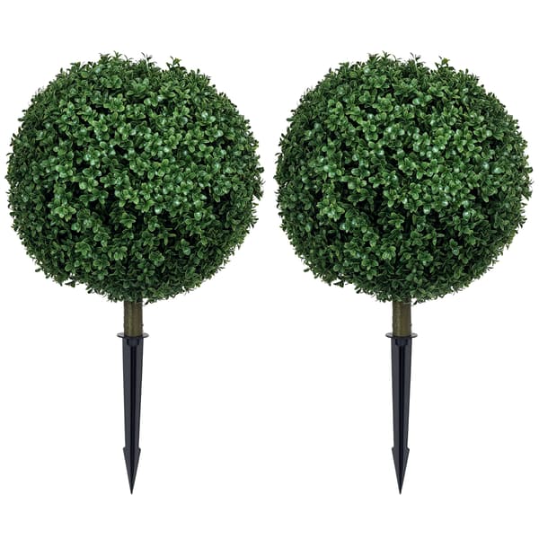 HOMAIRE Konstgjorda Buxbom 2-pack, realistisk, väderbeständig, lättskött, 70 cm Grön