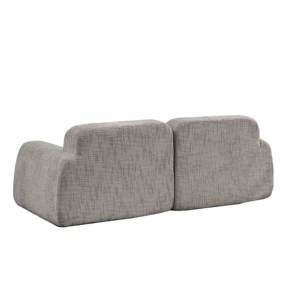 HOMAIRE modulsoffa i chenille med högelastiskt skum, grå Grå 198 x 90.5 x 73 cm
