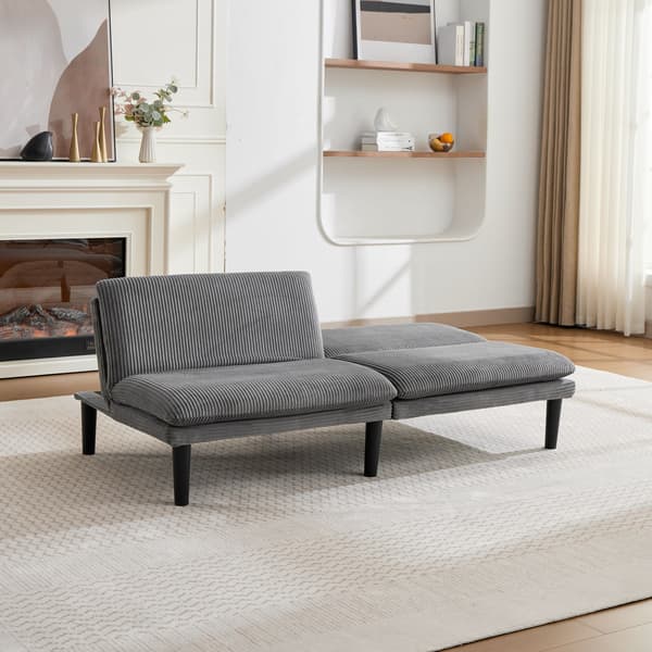 HOMAIRE 2-sits soffa med 3-läges justerbar rygg i grå sammet Grå 168 x 86 x 67 cm