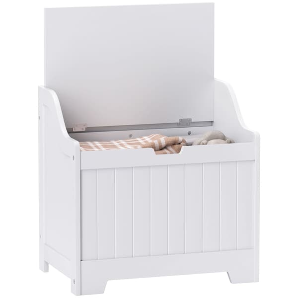HOMAIRE Förvaringslåda i MDF med lock, vit, 61L rymlig och modern design Vit