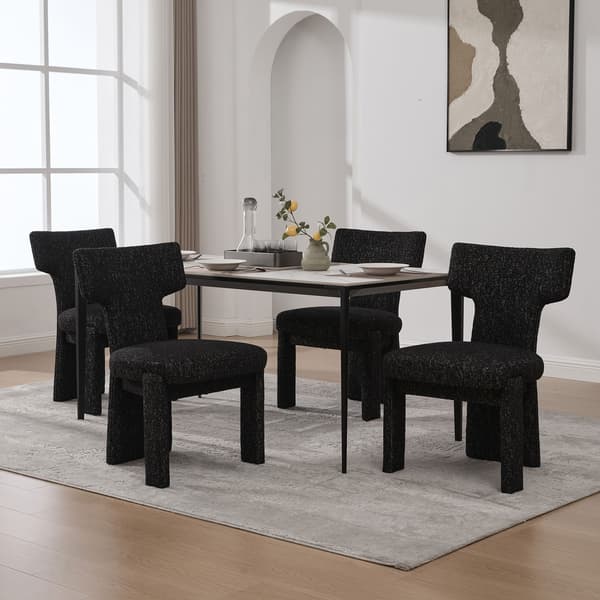 HOMAIRE Chenille matstolar 2-pack med gummiträben, svart/grå Svart+Grå 64 x 56 x 86 cm