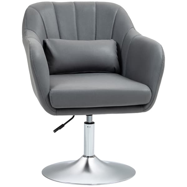 HOMAIRE höj- och sänkbar kontorsstol i polyester och metall, mörkgrå, 60x60x79-91 cm Mörkgrå