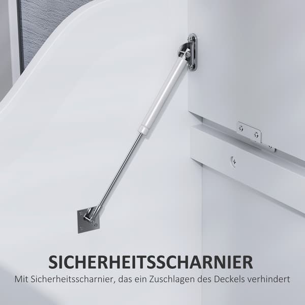 HOMAIRE Förvaringslåda i MDF med lock, vit, 61L rymlig och modern design Vit