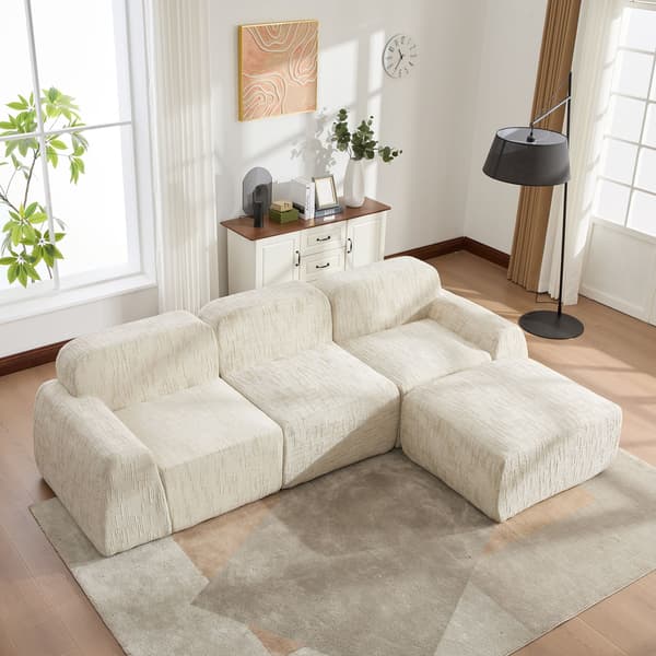 HOMAIRE modulsoffa i chenille med 30D skum, beige Beige