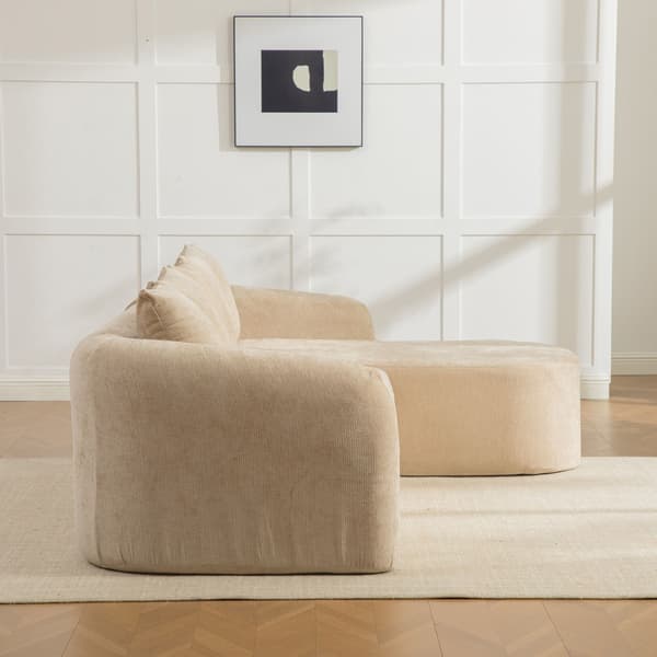 HOMAIRE modulsoffa i chenille med 30D högelastiskt skum, ljus khaki Light Khaki