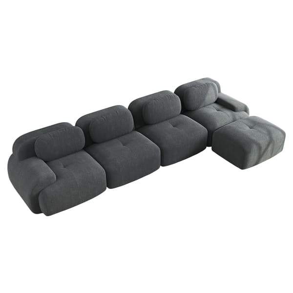 HOMAIRE 4-sits hörnsoffa med 32D högelastisk stoppning, grå Grå 388 x 178 x 75 cm