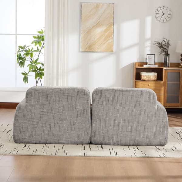 HOMAIRE modulsoffa i chenille med högelastiskt skum, grå Grå 198 x 90.5 x 73 cm