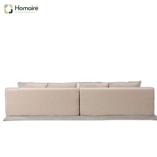 HOMAIRE modulsoffa i chenille med 30D högelastiskt skum, elfenbensvit Ivory