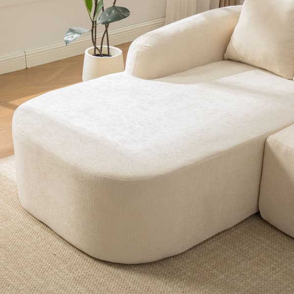 HOMAIRE modulsoffa i chenille med högelastiskt skum, beige Beige