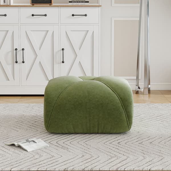 HOMAIRE Elowin Ottoman Chenille Grön Grön 78 x 76 x 45 cm