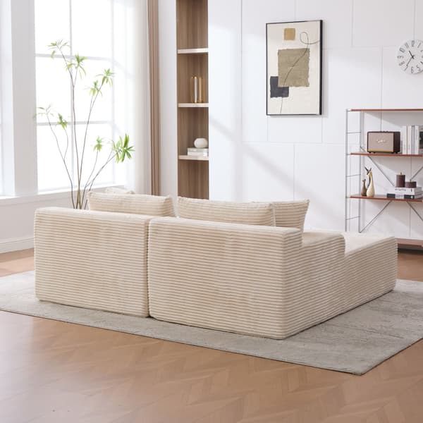 HOMAIRE modulsoffa i chenille med 30D skumfyllning, elfenbensvit Ivory