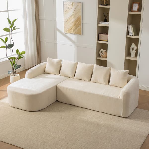 HOMAIRE modulsoffa i chenille med högelastiskt skum, beige Beige