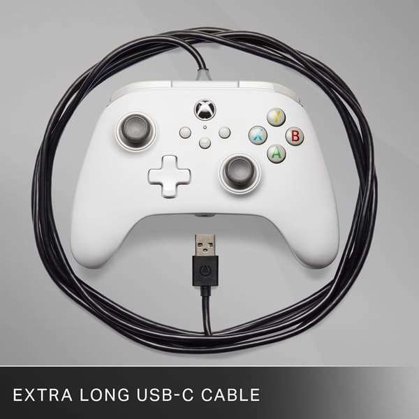 PowerA Wired Controller för Xbox Series X|S - Vit, gamepad, videospel / spelkontroll, fungerar med Xbox One vit