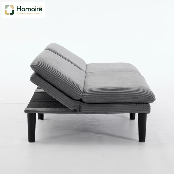 HOMAIRE 2-sits soffa med 3-läges justerbar rygg i grå sammet Grå 168 x 86 x 67 cm