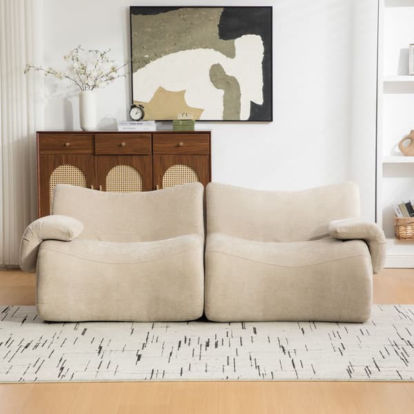 HOMAIRE modulsoffa i chenille med 30D skum, ljus khaki Light Khaki