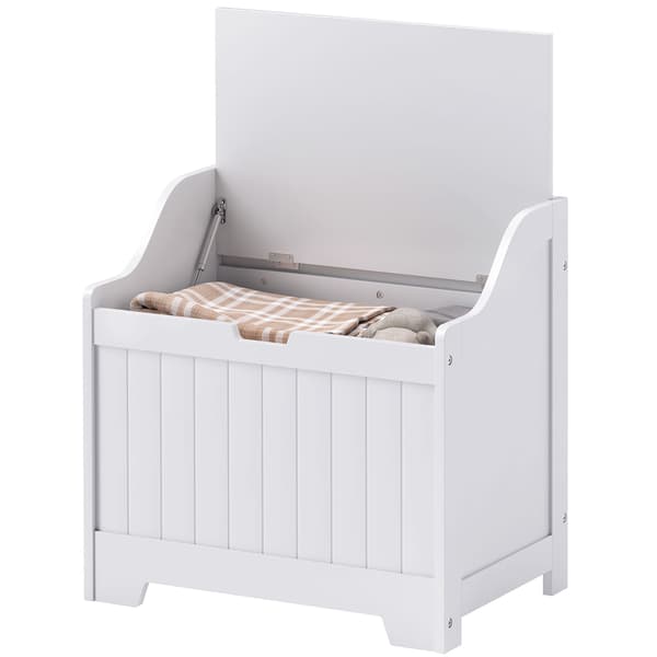 HOMAIRE Förvaringslåda i MDF med lock, vit, 61L rymlig och modern design Vit