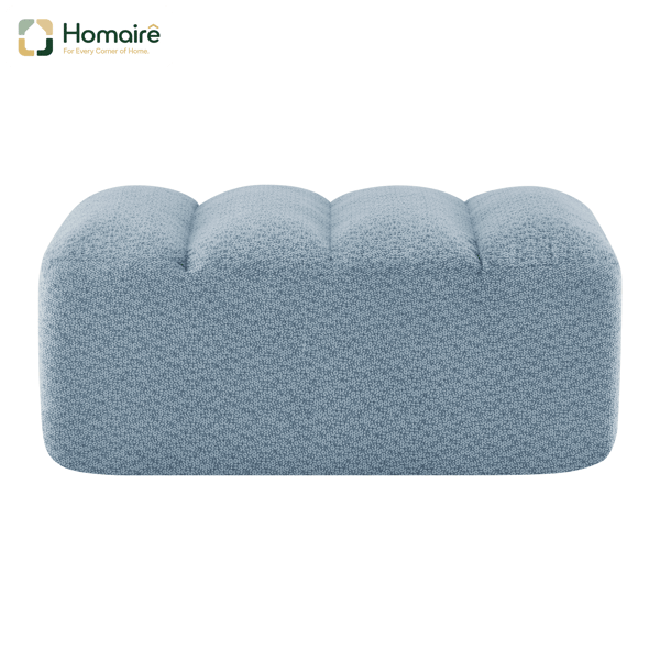 HOMAIRE Brravo Ottoman Granular Fleece Blå Blå 104 x 61 x 45 cm