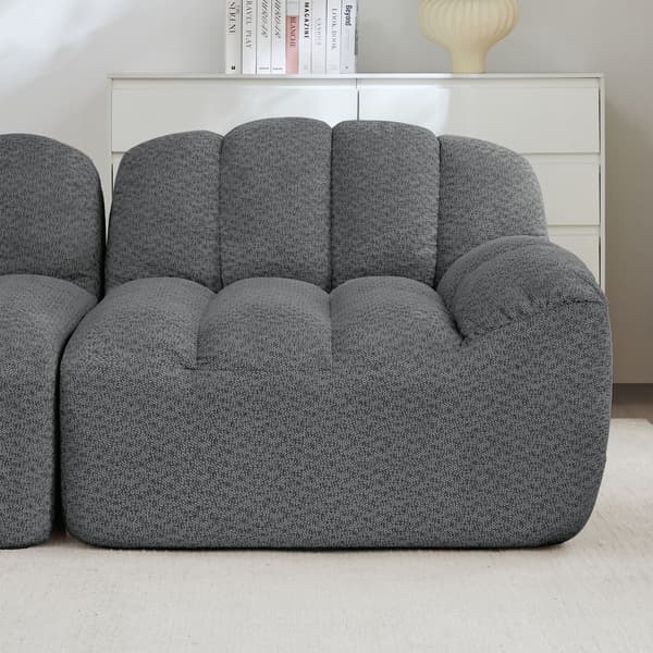 HOMAIRE 2-sits modulsoffa utan ram, skalformad med djupa sittdynor, grå Grå 210 x 104 x 79 cm