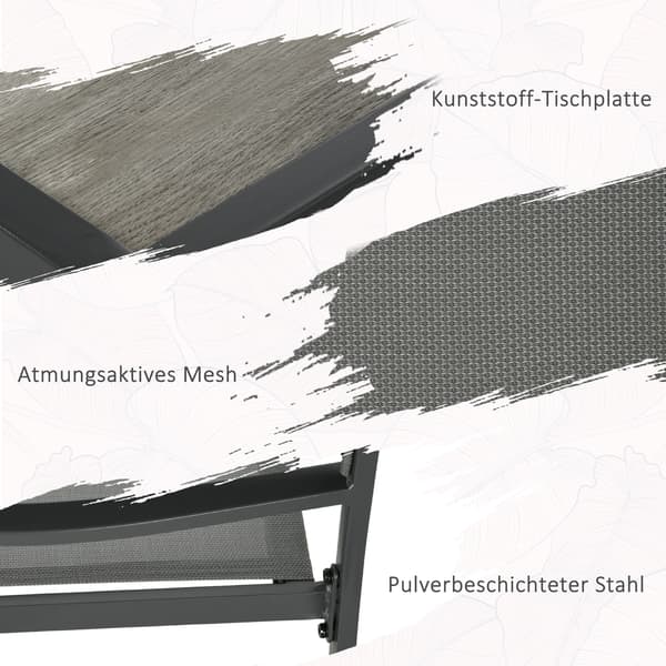 HOMAIRE Trädgårdsmöbelset med 1 bord och 4 stapelbara stolar, grå, 150x87x72 cm Grå
