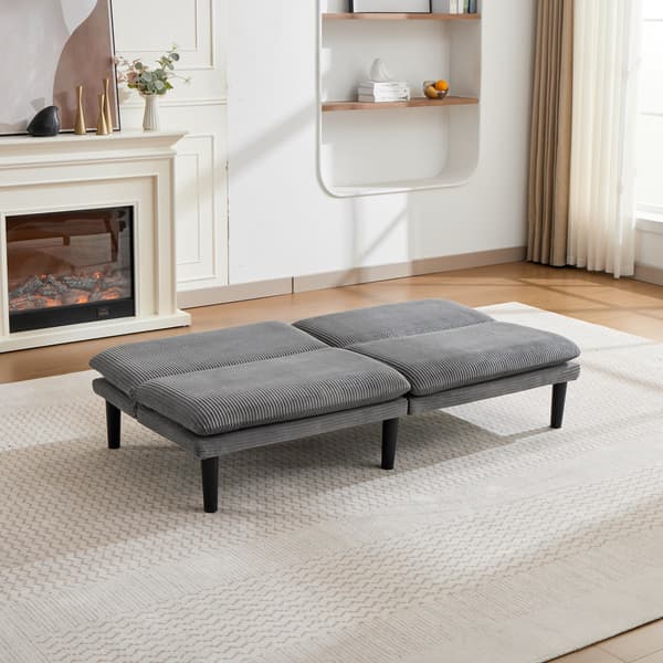 HOMAIRE 2-sits soffa med 3-läges justerbar rygg i grå sammet Grå 168 x 86 x 67 cm